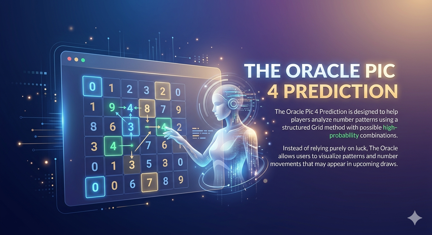 The Oracle-1 — Pic 4 prediction AI and grid pattern visualization.